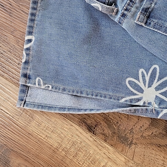 Justice Wide-Leg Jeans, Size 7, Denim, Daisy, Flowers, Blue, Soft - Picture 7 of 8